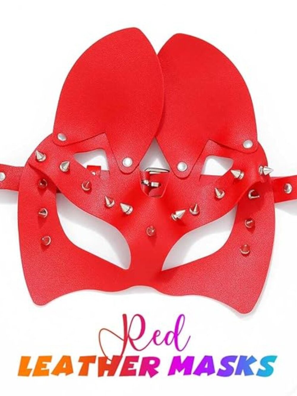 Rivet Masquerade Party Cat Mask Party PU Eye Covers Halloween Costume Eye Access - Picture 2 of 4